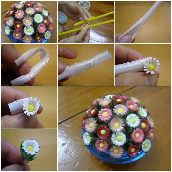 Beautiful Straw Flower Bouquet Craft